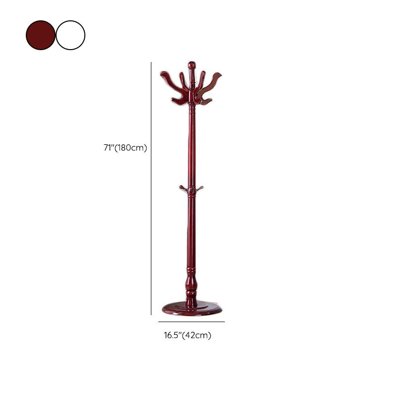 Traditional Coat Rack Plain Solid Wood Coat Rack with Round Bottom