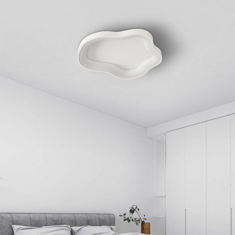 White Ceiling Light Fixture Nordic Cloud LED Flush Mount for Bedroom