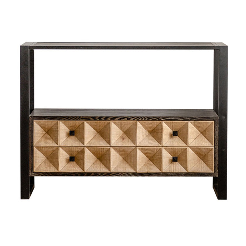 Contemporary Brown Buffet Sideboard Solid Wood Buffet Table with Drawers