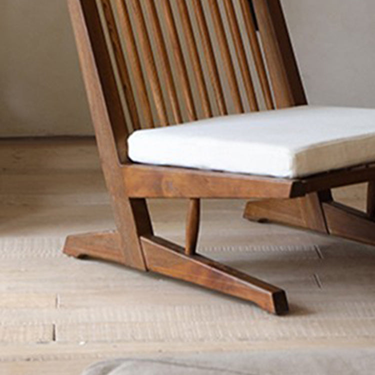 Traditional Recliner Chair in Brown/ Black Solid Wood with Removable Cushion Cover