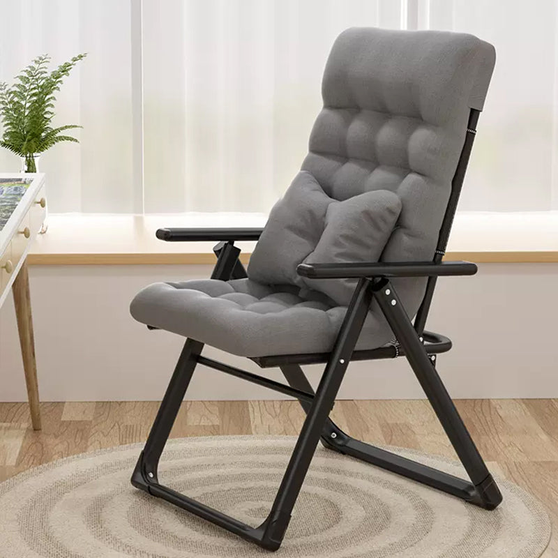 Contemporary Recliner Chair with Metal Base with Position Lock Back