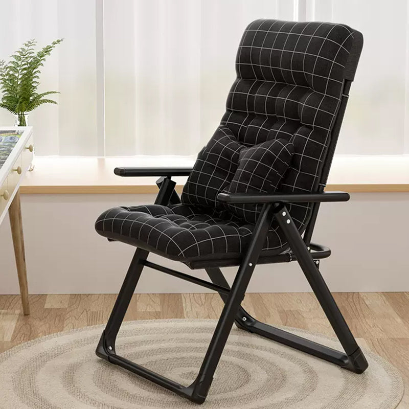 Contemporary Recliner Chair with Metal Base with Position Lock Back