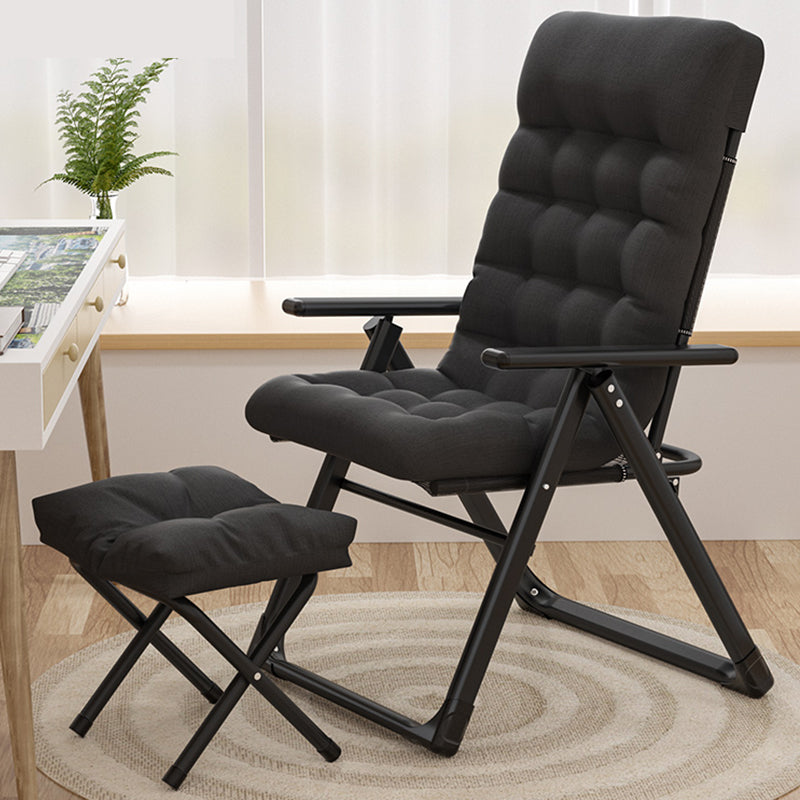 Contemporary Recliner Chair with Metal Base with Position Lock Back