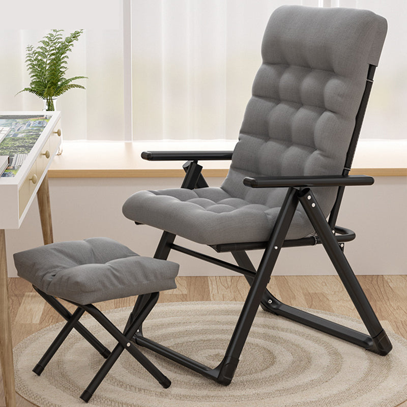 Contemporary Recliner Chair with Metal Base with Position Lock Back