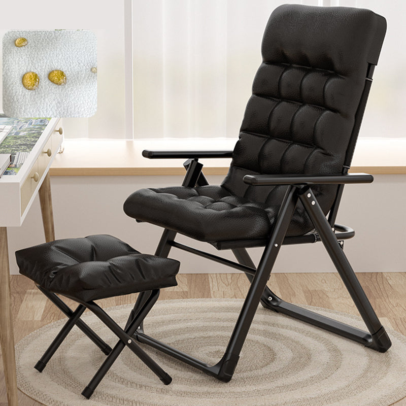 Contemporary Recliner Chair with Metal Base with Position Lock Back