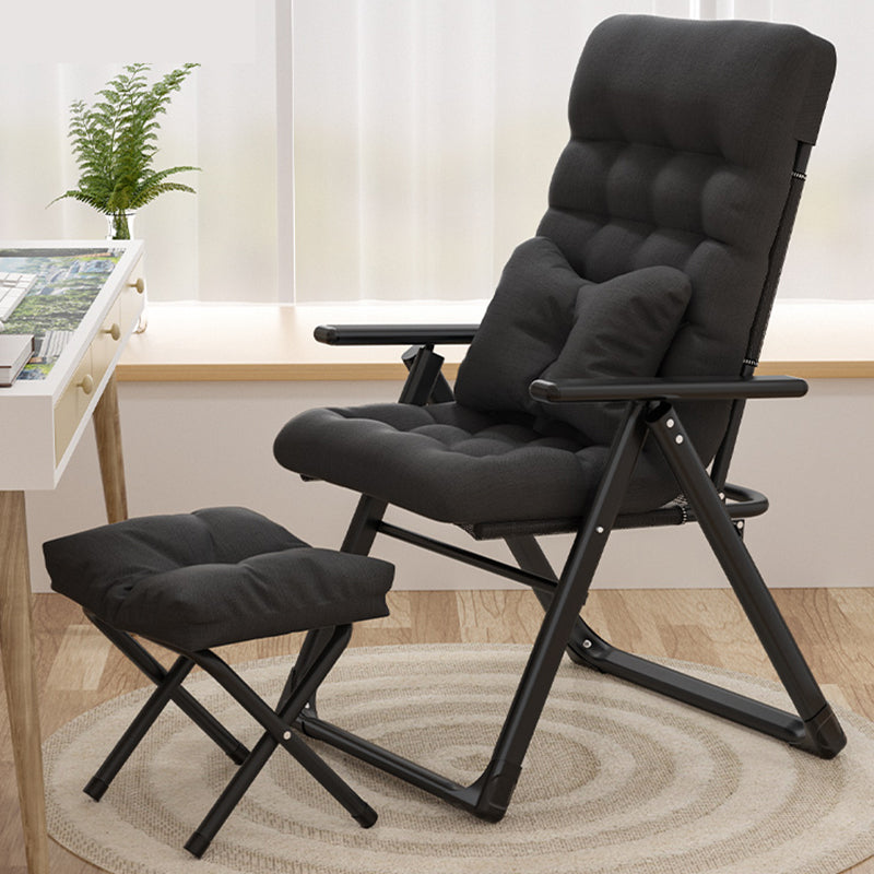 Contemporary Recliner Chair with Metal Base with Position Lock Back