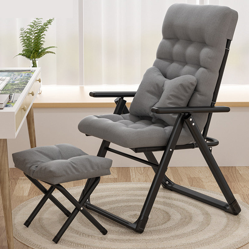 Contemporary Recliner Chair with Metal Base with Position Lock Back