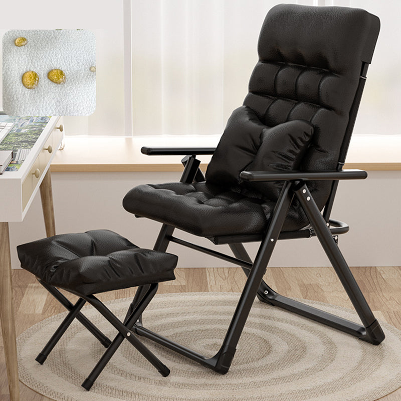 Contemporary Recliner Chair with Metal Base with Position Lock Back