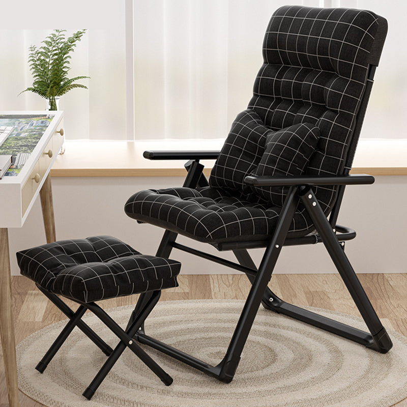 Contemporary Recliner Chair with Metal Base with Position Lock Back