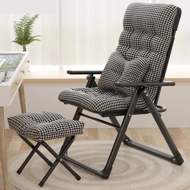 Contemporary Recliner Chair with Metal Base with Position Lock Back