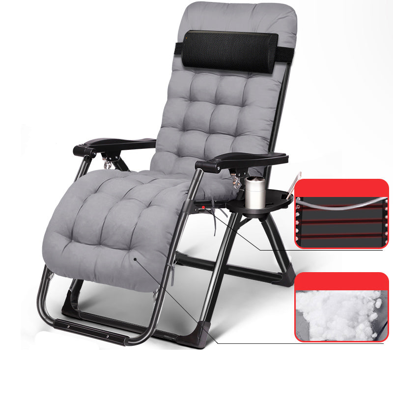 Metal Base Contemporary Recliner Chair with Cup Holders Indoor Chairs