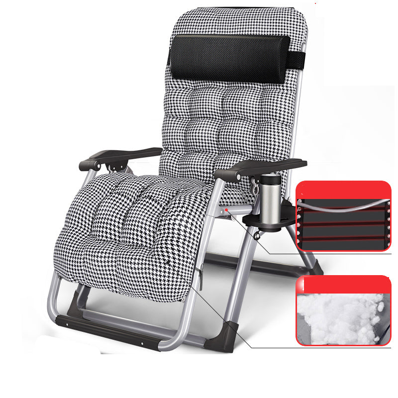 Metal Base Contemporary Recliner Chair with Cup Holders Indoor Chairs