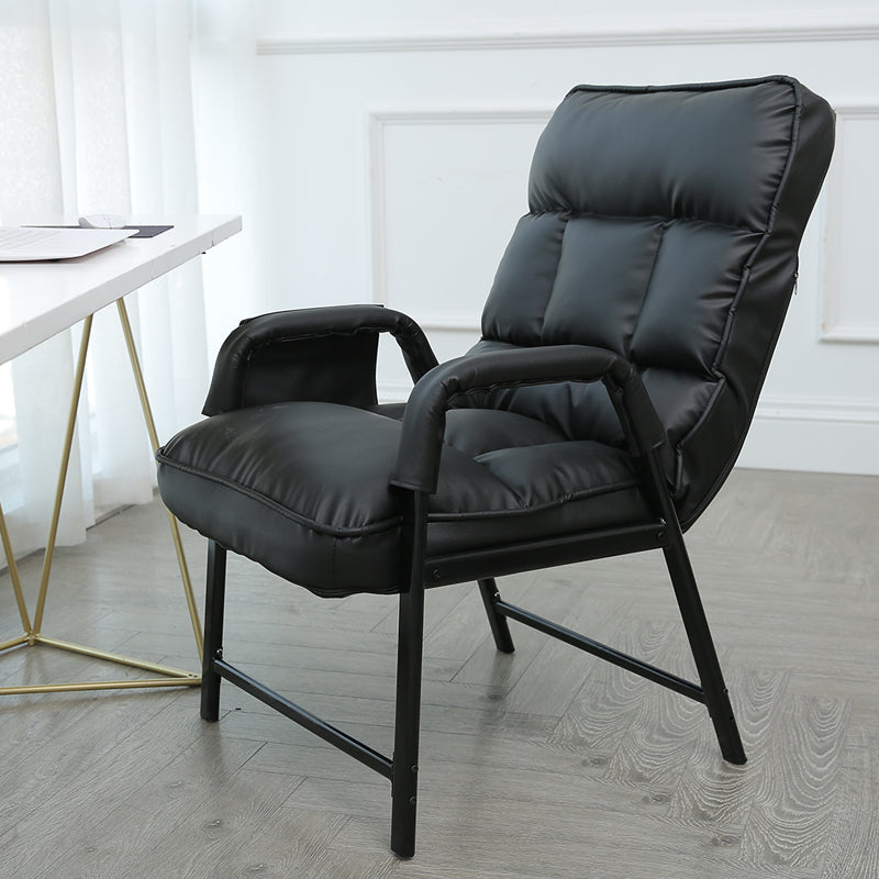 Contemporary Recliner Chair with Side Pockets and Metal Legs and Tufted Back