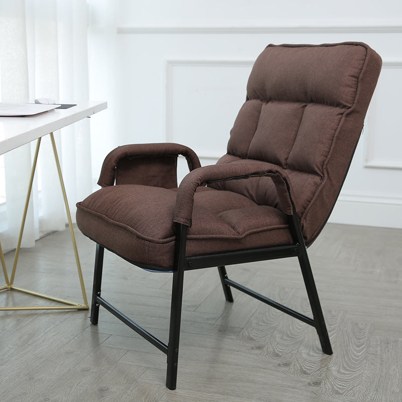 Contemporary Recliner Chair with Side Pockets and Metal Legs and Tufted Back