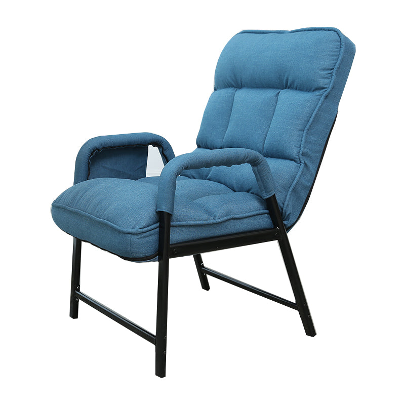 Contemporary Recliner Chair with Side Pockets and Metal Legs and Tufted Back