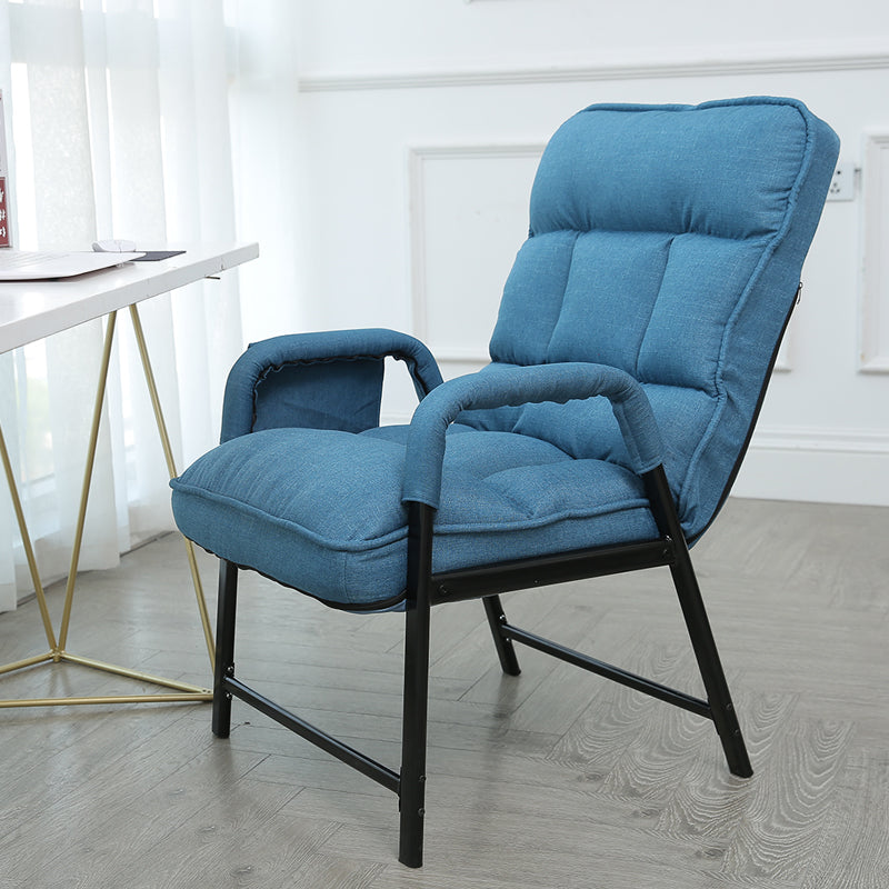 Contemporary Recliner Chair with Side Pockets and Metal Legs and Tufted Back