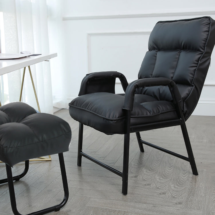 Contemporary Recliner Chair with Side Pockets and Metal Legs and Tufted Back