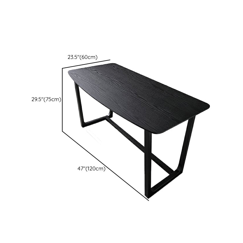 Contemporary Irregular Shaped Office Desk Wood Writing Desk in Black