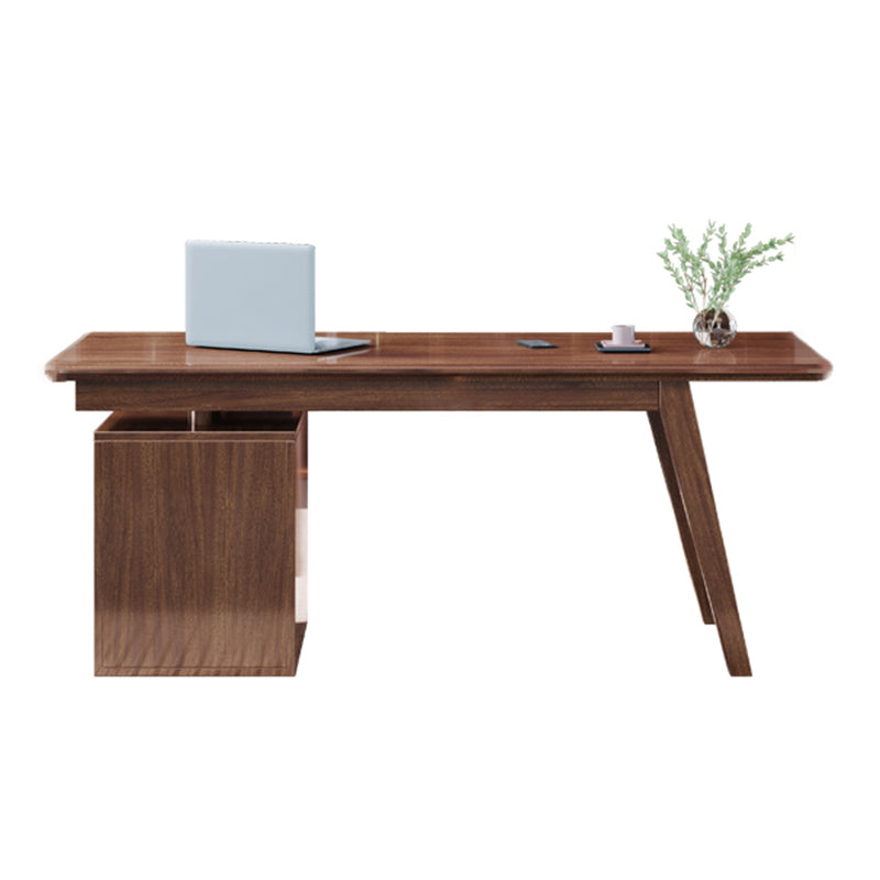 Walnut Brown Bedroom Computer Desk Modern Style Rectangular with 3 Drawers