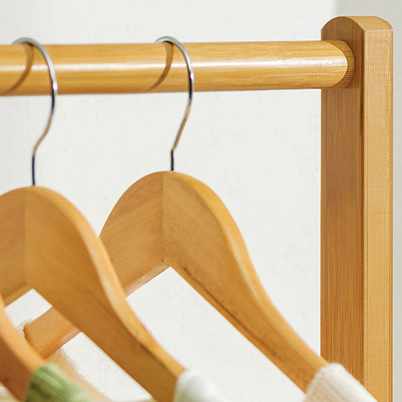 Classic Wood Clothes Hanger Free Standing Coat Rack with Castors