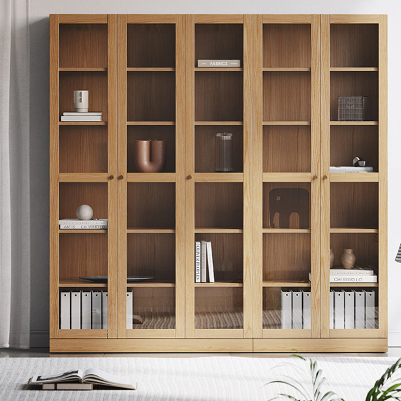 Storage Contemporary File Cabinet Solid Wood and Glass Frame Cabinet