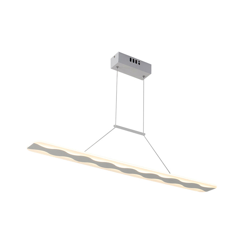 Salon linéaire plafond lumière acrylique LED moderne suspension suspendue en lumière chaude / blanche, 39 "/ 47" de large