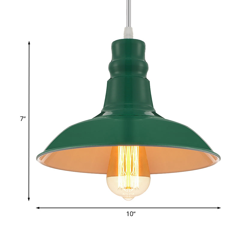 Illuminazione a sospensione per tonalità del fienile vintage 1 testa metallica sospesa con cavo regolabile in verde