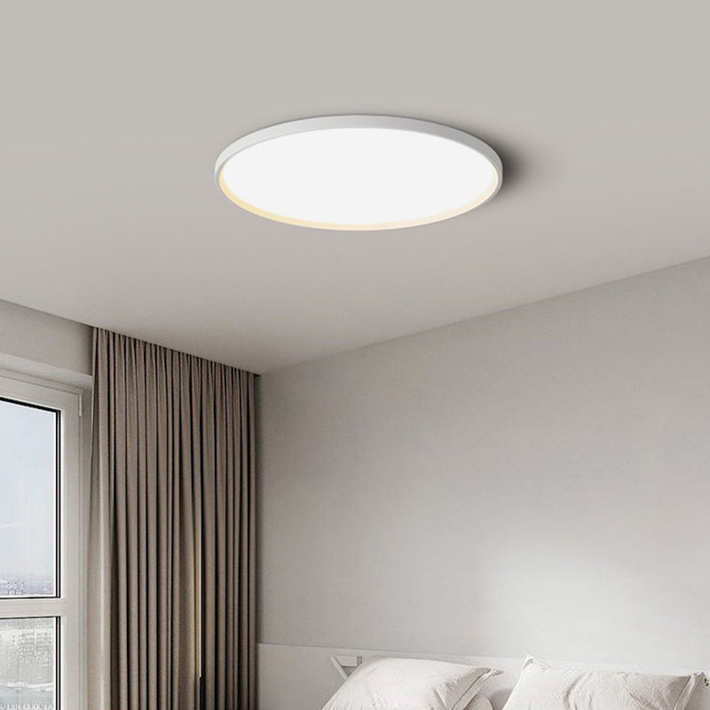 White Ceiling Light Fixture Simple Circle LED Flush Mount for Bedroom