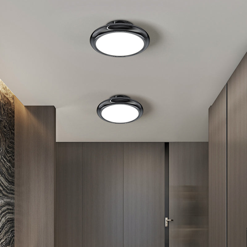 Black Ceiling Light Fixture Minimalism Round LED Flush Mount for Corridor