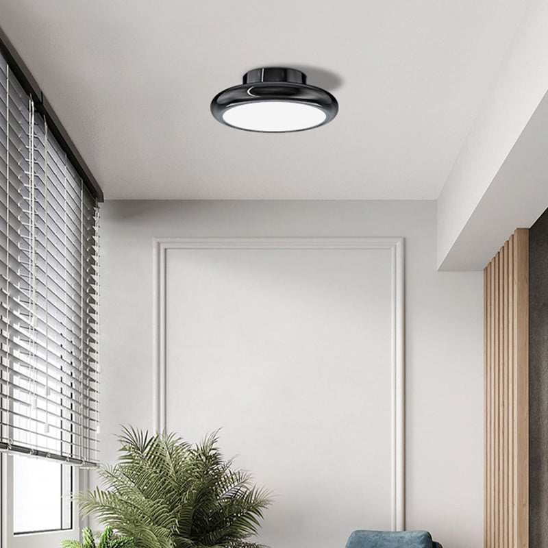 Black Ceiling Light Fixture Minimalism Round LED Flush Mount for Corridor