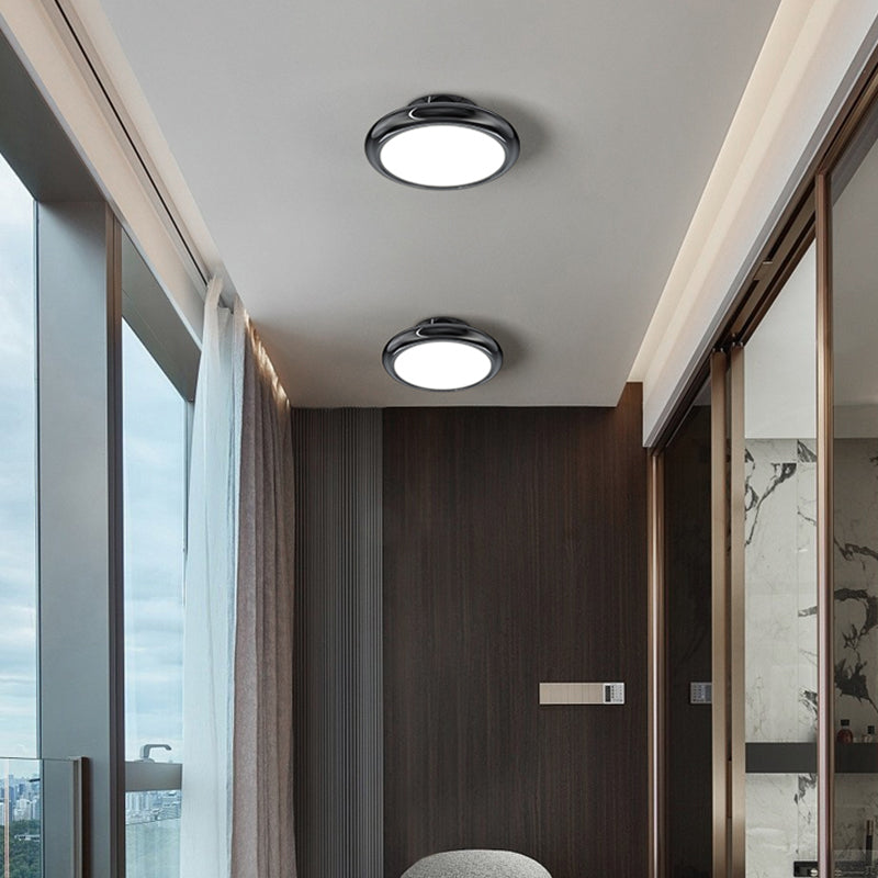 Black Ceiling Light Fixture Minimalism Round LED Flush Mount for Corridor