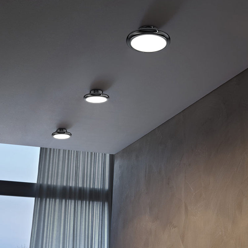 Black Ceiling Light Fixture Minimalism Round LED Flush Mount for Corridor