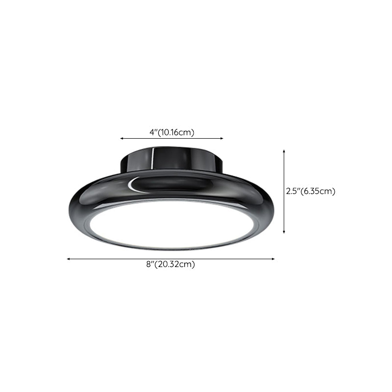 Black Ceiling Light Fixture Minimalism Round LED Flush Mount for Corridor