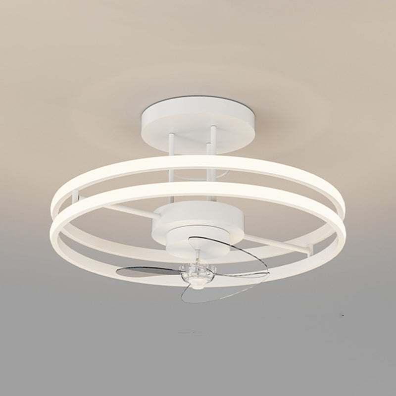 1/2/7-Light Golden Modernism LED Ceiling Fan Light for Dining Room