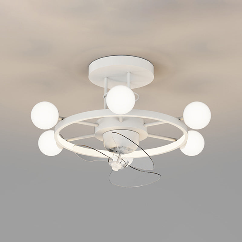 1/2/7-Light Golden Modernism LED Ceiling Fan Light for Dining Room