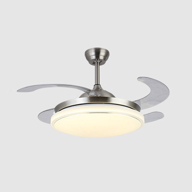 Sliver / Gold / White Finish Ceiling Fan Lighting Contemporary LED Ceiling Fan Fixture