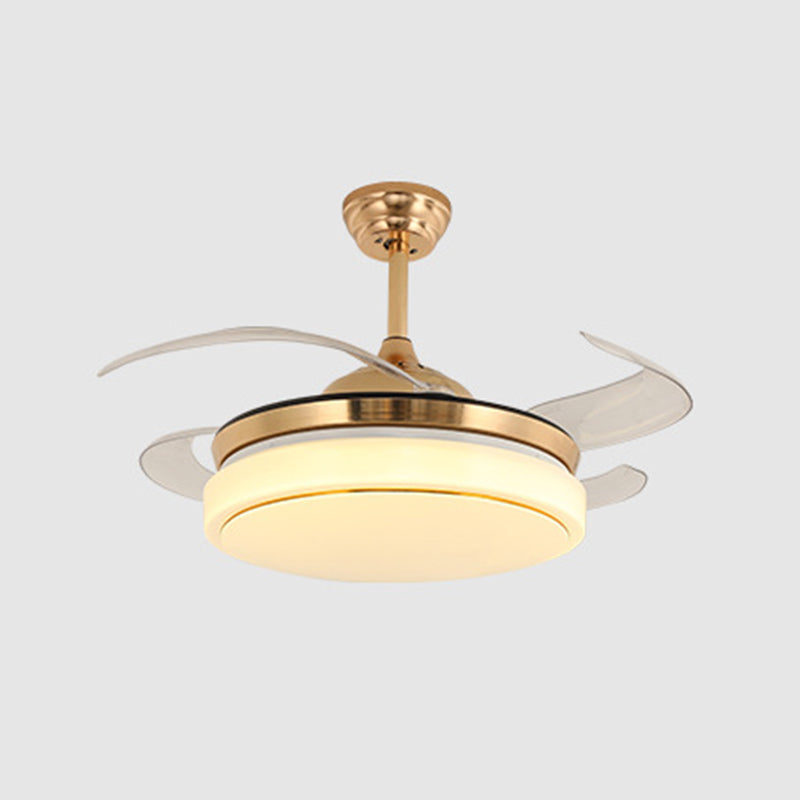 Sliver / Gold / White Finish Ceiling Fan Lighting Contemporary LED Ceiling Fan Fixture