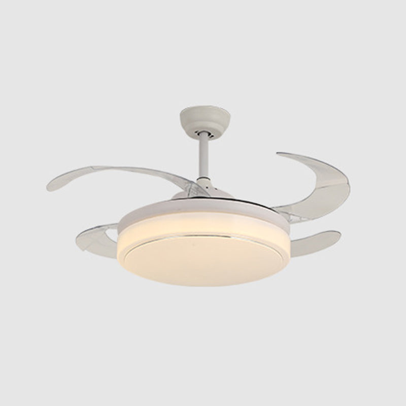 Sliver / Gold / White Finish Ceiling Fan Lighting Contemporary LED Ceiling Fan Fixture