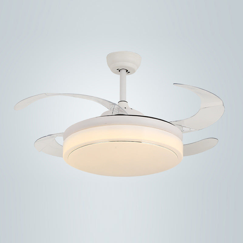 Sliver / Gold / White Finish Ceiling Fan Lighting Contemporary LED Ceiling Fan Fixture