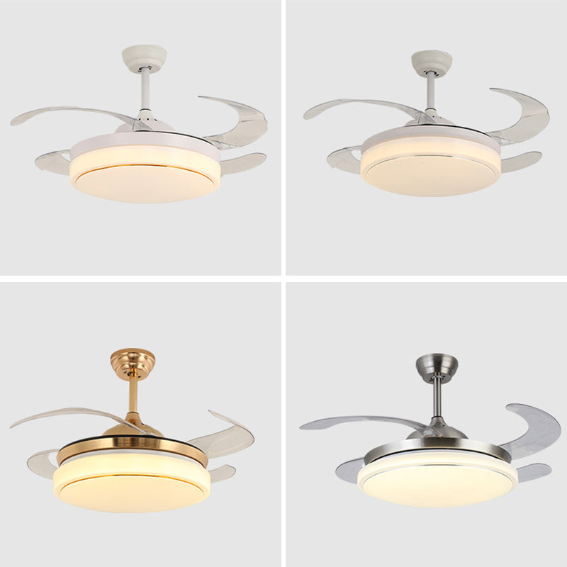 Sliver / Gold / White Finish Ceiling Fan Lighting Contemporary LED Ceiling Fan Fixture