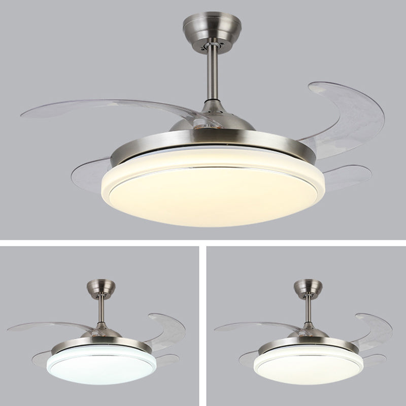 Sliver / Gold / White Finish Ceiling Fan Lighting Contemporary LED Ceiling Fan Fixture