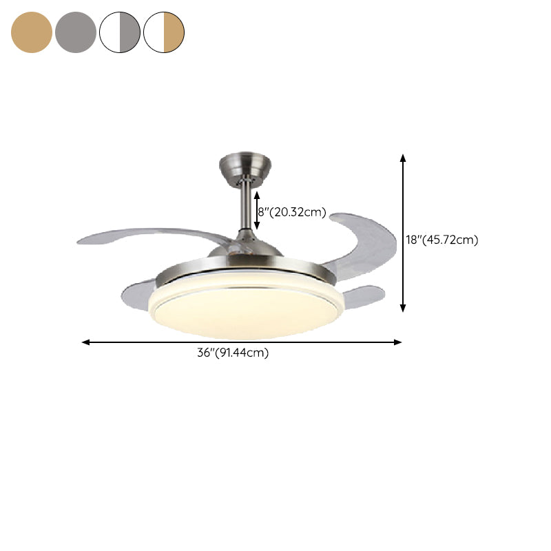 Sliver / Gold / White Finish Ceiling Fan Lighting Contemporary LED Ceiling Fan Fixture