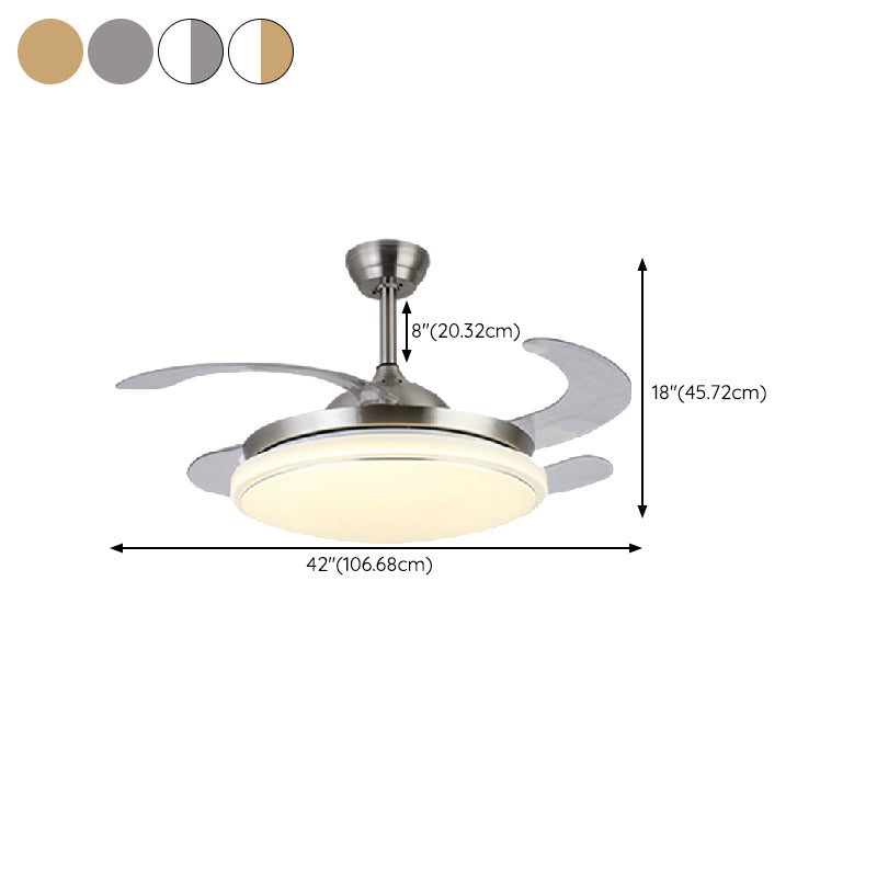 Sliver / Gold / White Finish Ceiling Fan Lighting Contemporary LED Ceiling Fan Fixture