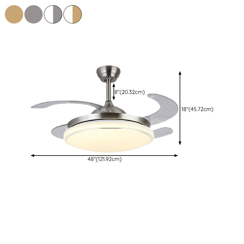 Sliver / Gold / White Finish Ceiling Fan Lighting Contemporary LED Ceiling Fan Fixture