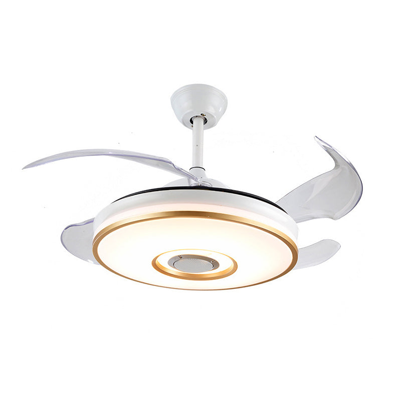 White and Gold Ceiling Fan Light Metal & Acrylic Fan Ceiling Fixture