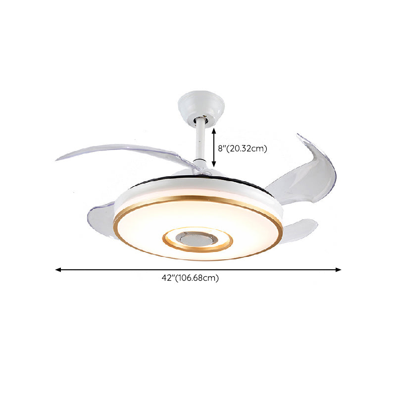 White and Gold Ceiling Fan Light Metal & Acrylic Fan Ceiling Fixture