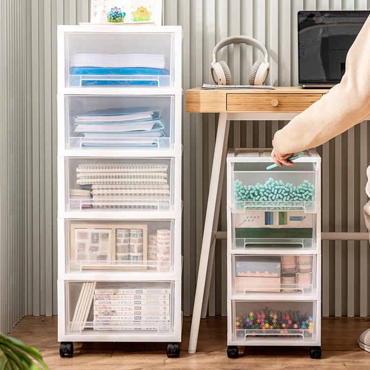 Modern Vertical Filing Cabinet Plastic Transparent Drawers File Cabinet