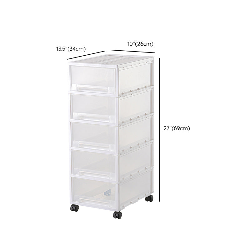 Modern Vertical Filing Cabinet Plastic Transparent Drawers File Cabinet