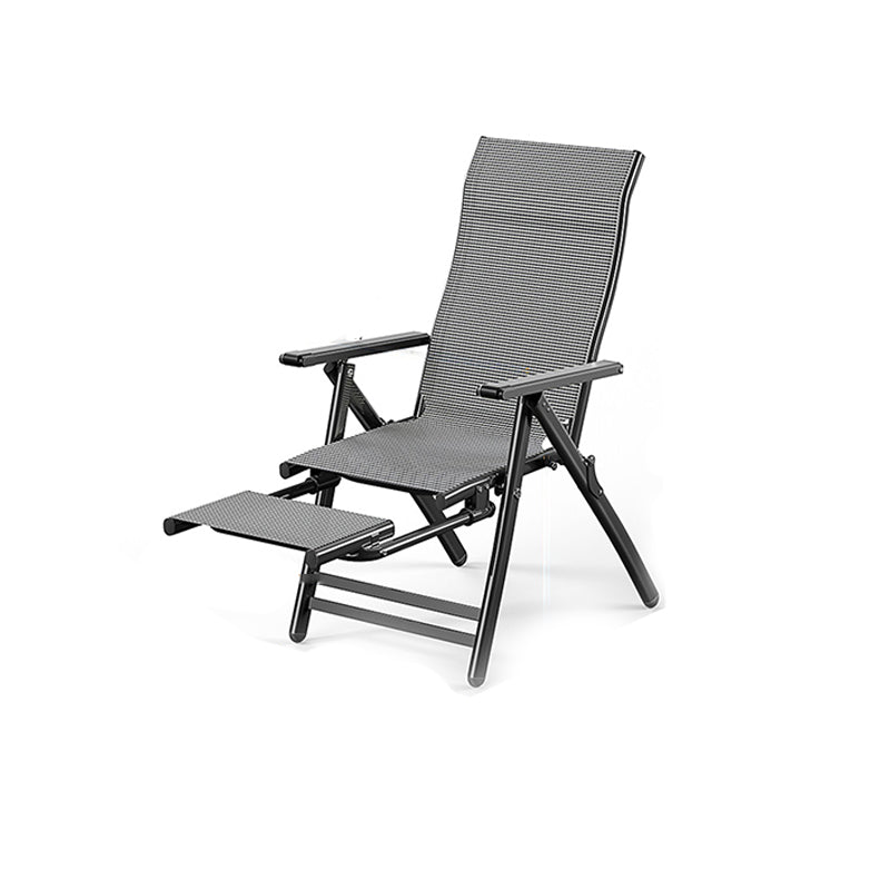 Black Modern Recliner Chair with Metal Legs and Arms and Position Lock Back