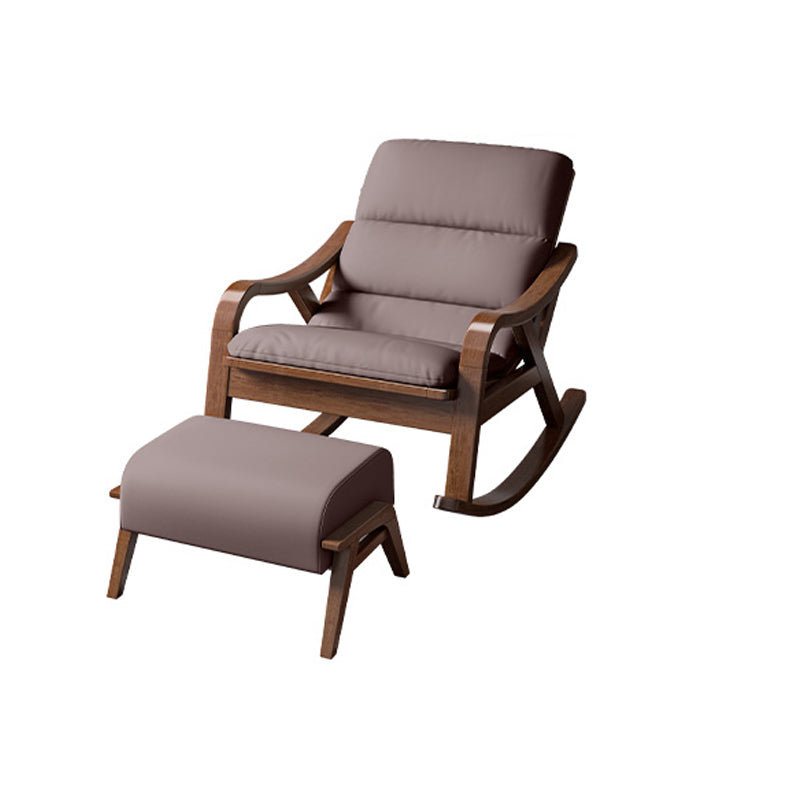 Traditional Recliner Chair with Solid Wood Legs and Arms Indoor Chair